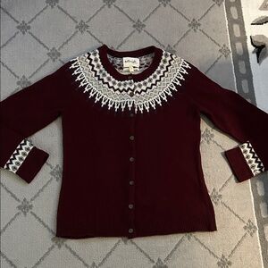 Telluride Burgundy Knit Lambswool Blend Cardigan